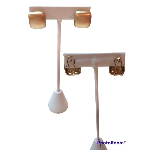 Vintage 3 Pair Earring Lot, Brushed Gold, Abalone, Lia Sophia Pierced Ears - Picture 3 of 4